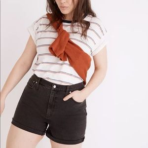 NWT Madewell High Rise Denim Shorts in Black Lunar Wash Size 29